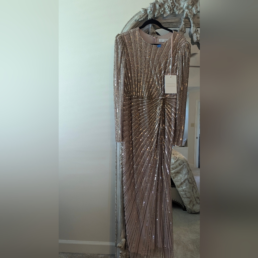 Elegant Sequin Long Sleeve Dress